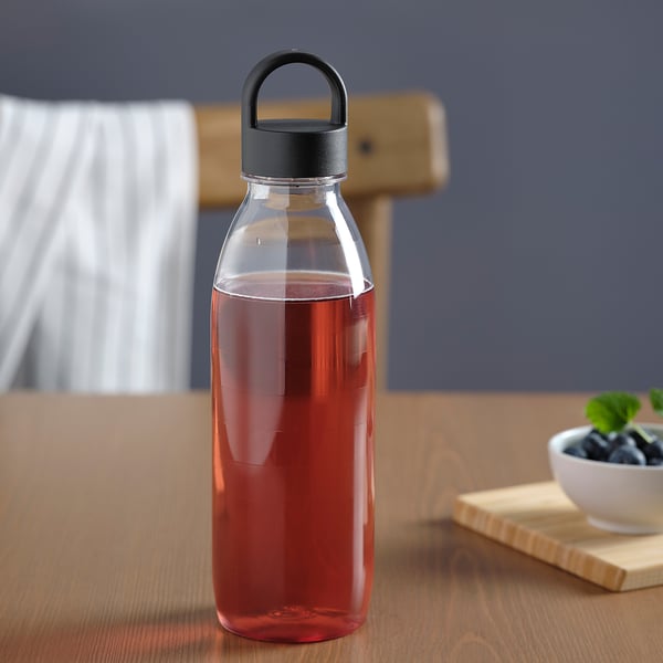 IKEA 365+ Botella de agua, rayas/gris oscuro, 0.7 l