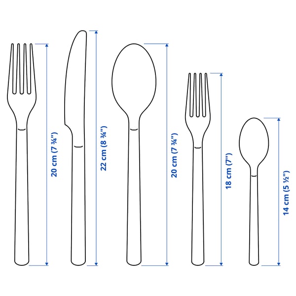 IKEA 365+ Cubiertos, 20 piezas, ac inox