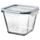 IKEA 365+ Recipiente con tapa, cuadrado vidrio/plástico, 1.2 l