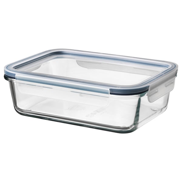 IKEA 365+ Recipiente con tapa, rectangular vidrio/plástico, 1.0 l