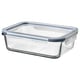 IKEA 365+ Recipiente con tapa, rectangular vidrio/plástico, 1.0 l