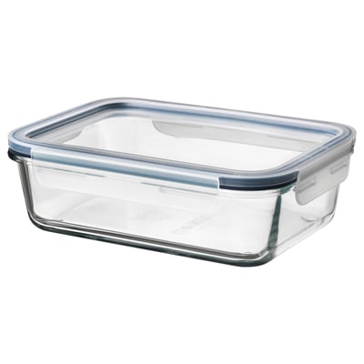 IKEA 365+ Recipiente con tapa, rectangular vidrio/plástico, 1.0 l