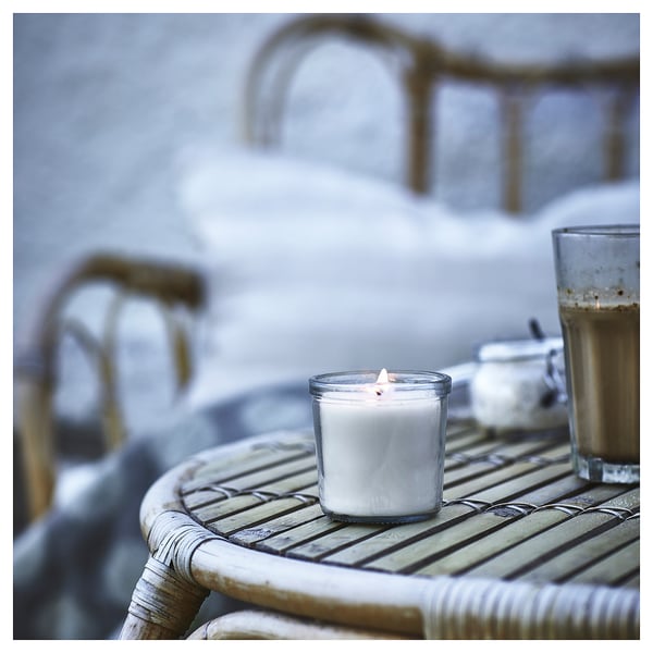 JÄMLIK Vela aromática en vaso, vainilla/beige claro, 20 hr