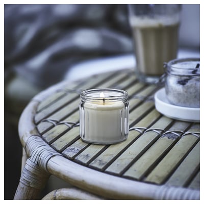 JÄMLIK Vela aromática en vaso, vainilla/beige claro, 12 hr