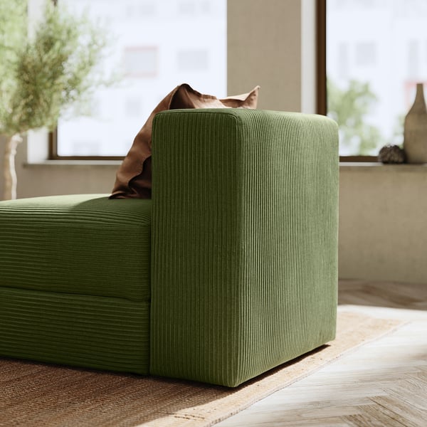 JÄTTEBO Módulo 1 asiento+almacenaje, Samsala Amarillo oscuro-verde