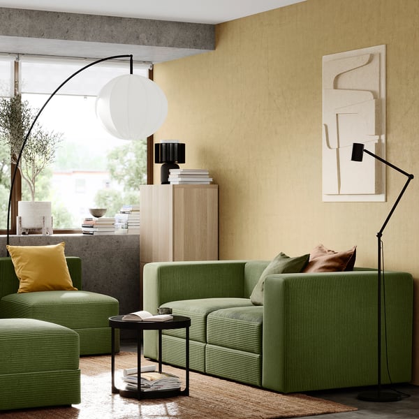 JÄTTEBO Sofá modular de 2 asientos, Samsala Amarillo oscuro-verde