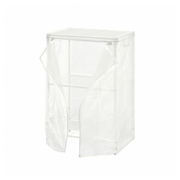 JOSTEIN Estante con funda, int/ext alambre/transparente blanco, 61x41x90 cm