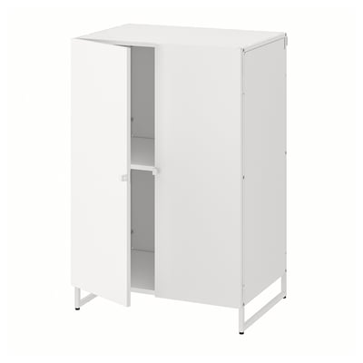 JOSTEIN Estante con puertas, int/ext/blanco, 61x44x90 cm