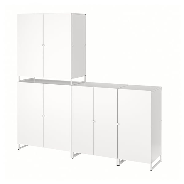 JOSTEIN Estante con puertas, int/ext/blanco, 182x44x180 cm