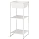 JOSTEIN Estante con recipiente, int/ext/metal blanco, 41x40x90 cm