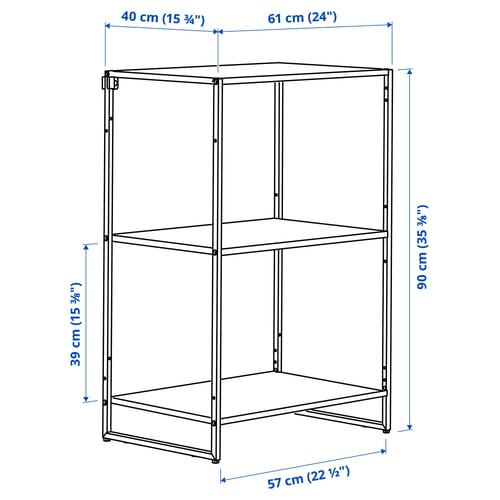 JOSTEIN Estante, int/ext/metal blanco, 61x40x90 cm