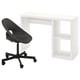 KALLAX / ELDBERGET Escritorio y silla, blanco/gris oscuro negro