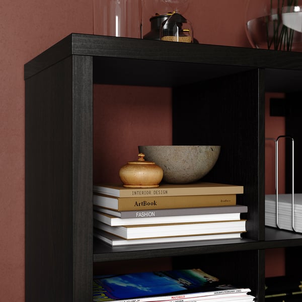 KALLAX Estante, negro-café, 112x112 cm