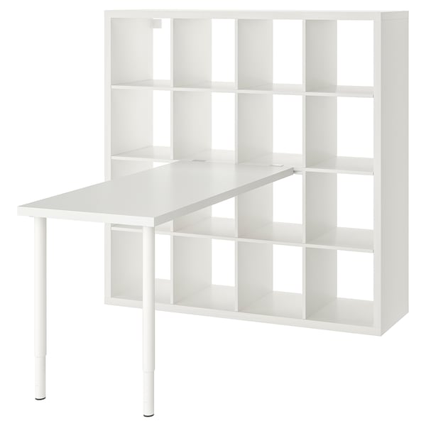 KALLAX / LAGKAPTEN Combinación de escritorio, blanco, 147x159x147 cm