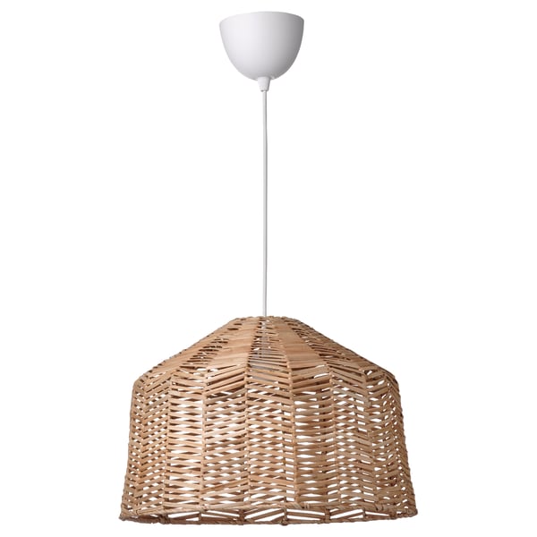 KAPPELAND / HAVSDJUP Lámpara de techo, blanco/ratán, 45 cm