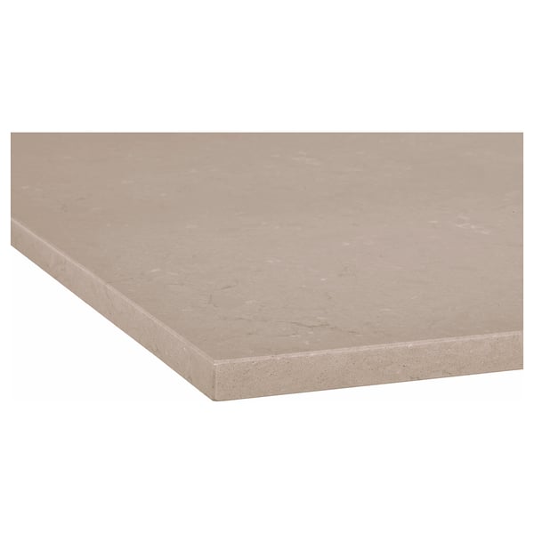 KASKER Barra a medida, beige oscuro efecto mármol/cuarzo, 1 m²x2.0 cm