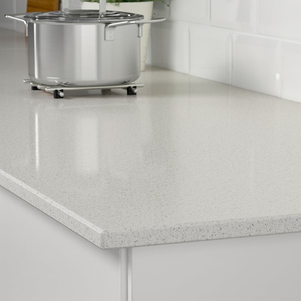 KASKER Barra a medida, blanco acabado mineral/cuarzo, 1 m²x2.0 cm