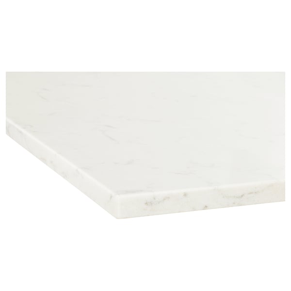 KASKER Barra a medida, blanco efecto mármol/cuarzo, 1 m²x2.0 cm