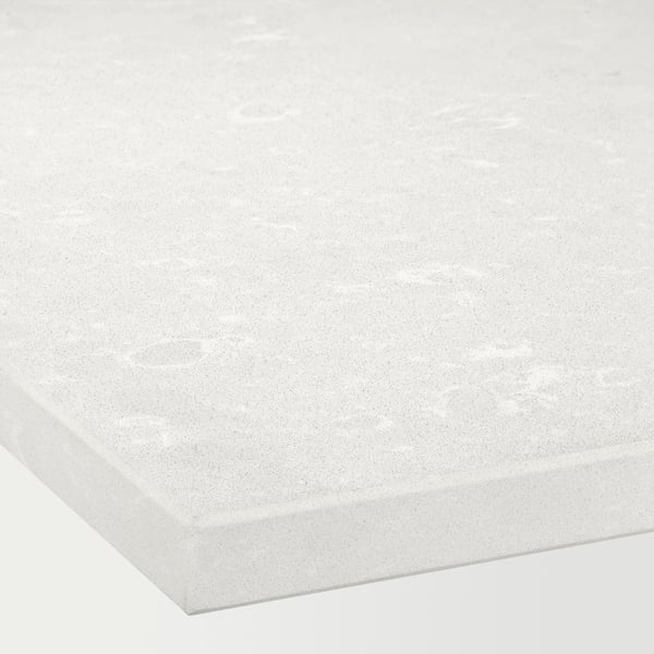 KASKER Barra a medida, blanco mate/efecto mármol cuarzo, 1 m²x2.0 cm