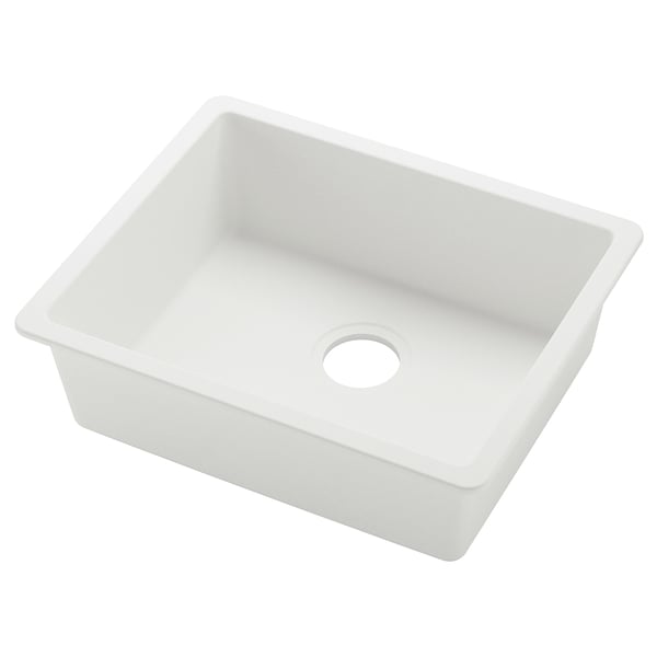 KILSVIKEN Tarja empotrada con 1 tina, blanco/compuesto de cuarzo, 56x46 cm