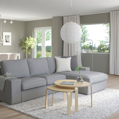 KIVIK Sofá 3 plazas con chaise, Tibbleby beige/gris