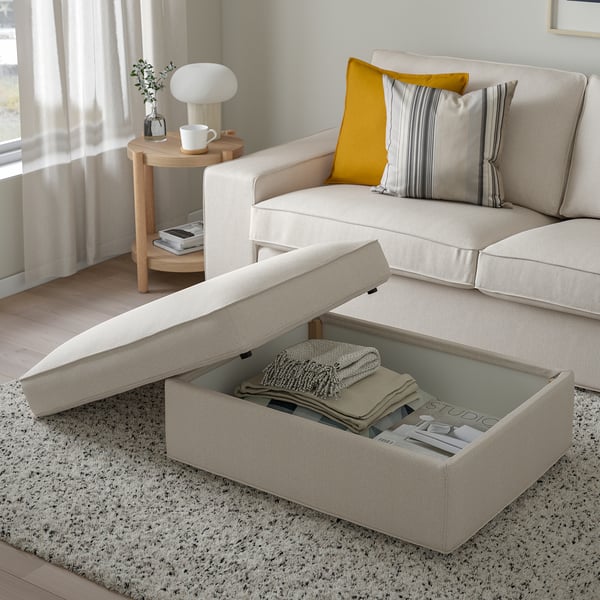 KIVIK Taburete con almacenaje, Tresund beige claro