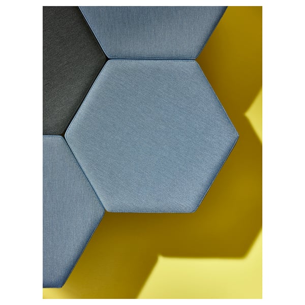 KJUGE Puf con almacenamiento, Knisa azul intermedio