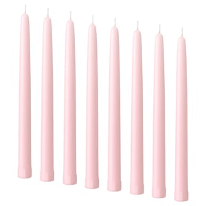 KLOKHET Vela larga sin aroma, rosa claro, 25 cm 6 hr