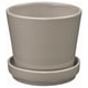 KLOTLÖNN Maceta con plato, int/ext/gris/beige, 9 cm