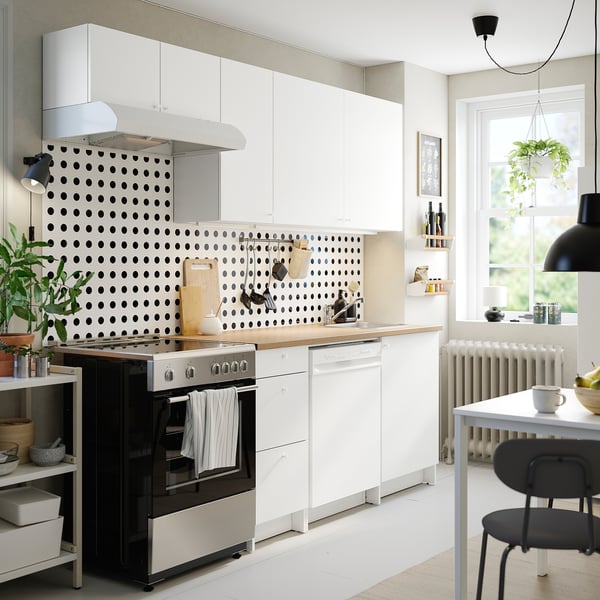 KNOXHULT Cocina, blanco, 236x61x224 cm