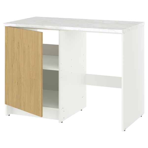 KNOXHULT Gabinete bajo con puerta y nicho, efecto roble, 122x61x91 cm