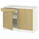 KNOXHULT Gabinete bajo con puertas y cajón, efecto roble, 121.9x61.0x91.4 cm