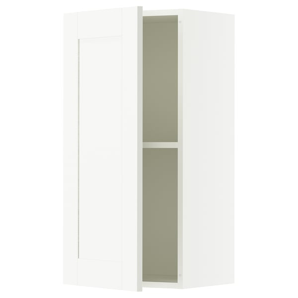 KNOXHULT Gabinete de pared con puerta, blanco Estructura, 38.1x30.5x76.2 cm