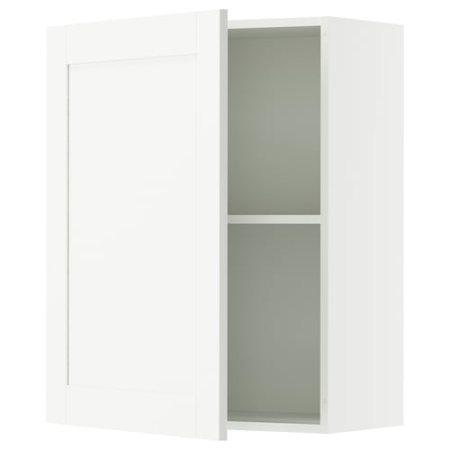 KNOXHULT Gabinete de pared con puerta, blanco Estructura, 61.0x30.5x76.2 cm