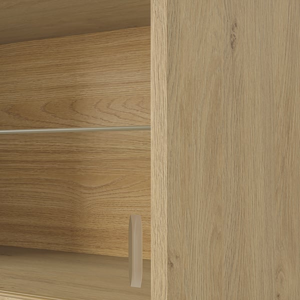 KNOXHULT Gabinete pared +puertas corredizas, efecto roble, 1219x290x317 mm
