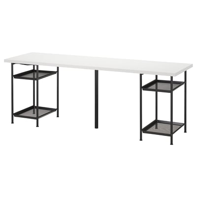 LAGKAPTEN / SPÄND Escritorio, blanco/negro, 200x60 cm
