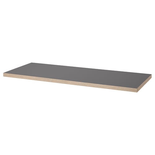 LAGKAPTEN Tablero, gris oscuro/efecto madera, 140x60 cm