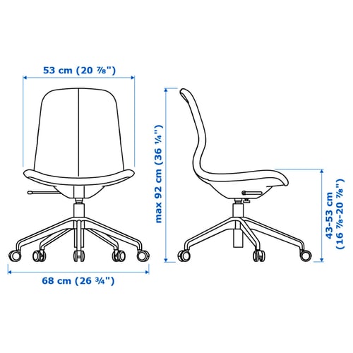 LÅNGFJÄLL Silla sala de juntas, Gunnared beige/blanco