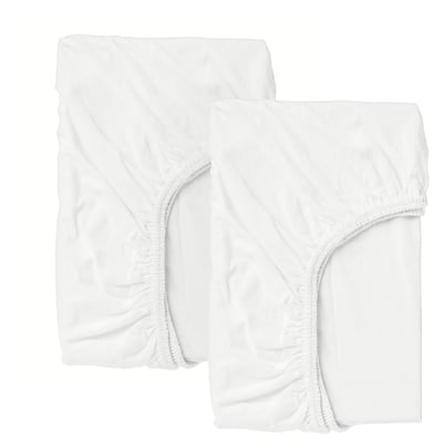 LEN Sábana ajustable para cuna, blanco, 70x131 cm