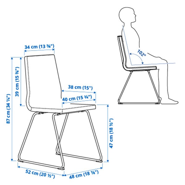 LILLÅNÄS Silla, cromado/Gunnared beige