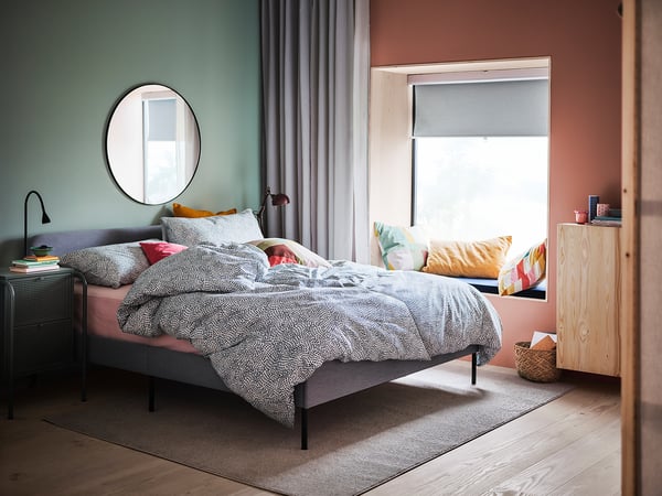 LINDBYN Espejo, negro, 110 cm