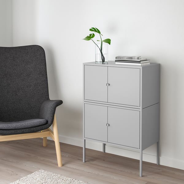 LIXHULT Cómoda, gris, 120x35x57 cm