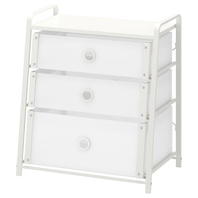LOTE Cómoda de 3 cajones, blanco, 55x36x62 cm