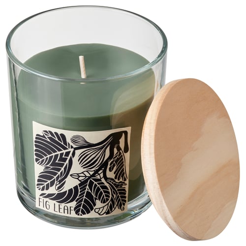LOTSFÅGEL Vela aromática en vaso c/tapa, Hoja de parra verde, 40 hr
