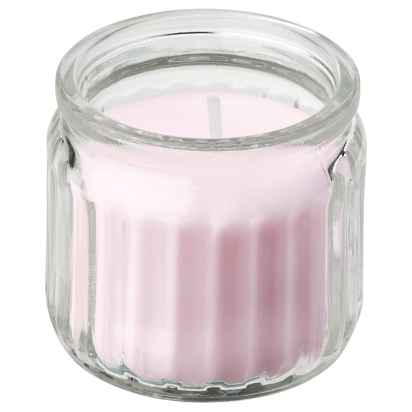 LUGNARE Vela aromática en vaso, jazmín/rosa, 12 hr