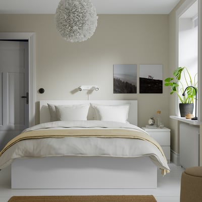 MALM / STORKLINTA Muebles p/recámara, juego de 2, blanco, Matrimonial