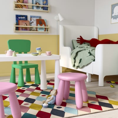 MAMMUT Taburete niños, int/ext/rosa