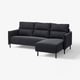 MANNARP Sofá 3 plazas con chaise, Saxemara negro-azul