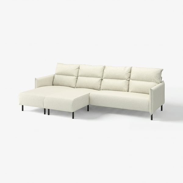 MANNARP Sofá de 4 plazas c/chaise longue, Gunnared beige