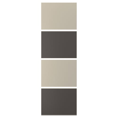 MEHAMN 4 paneles para puerta corr, gris oscuro/beige grisáceo, 75x236 cm